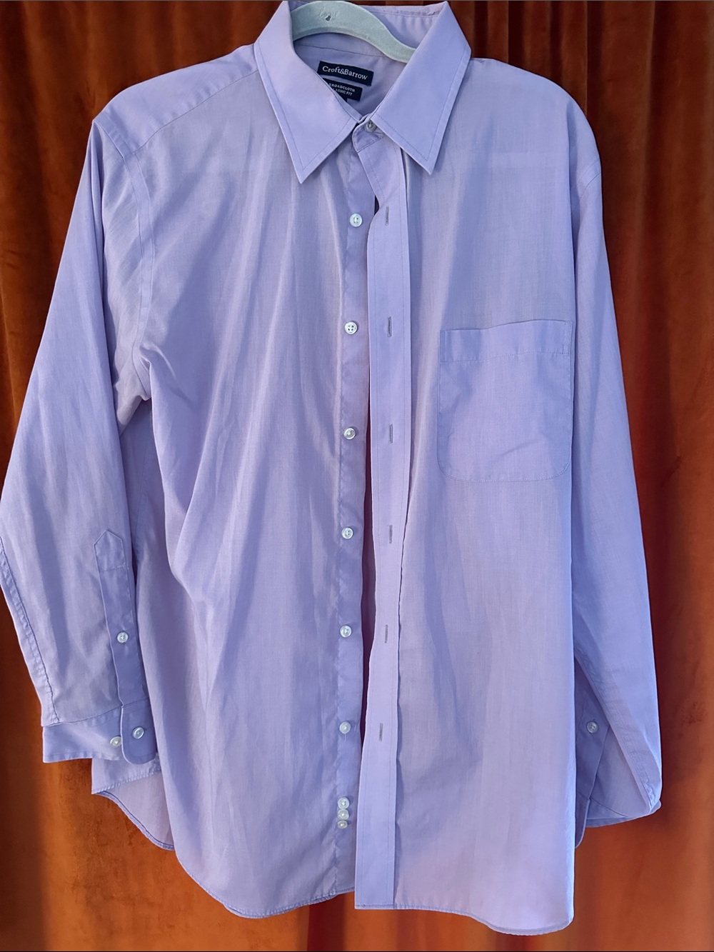 croft & barrow Light Lavender Long-Sleeve Dress Shirt size 16 32/33
